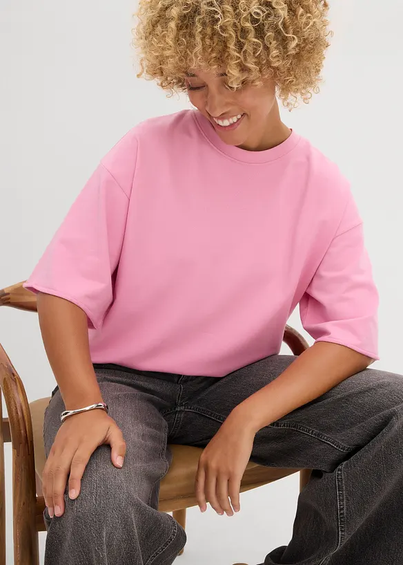 Felpa lunga in puro cotone, bonprix