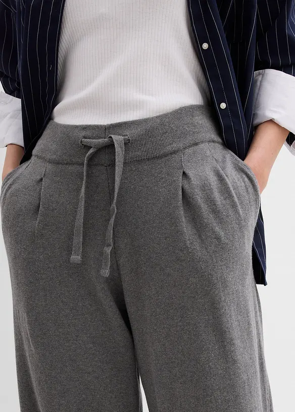 Pantaloni in maglia di misto cachemire morbido, bonprix