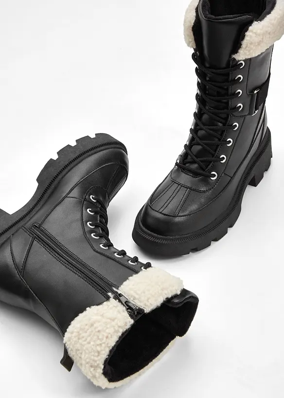 Scarponcini stringati foderati, bonprix