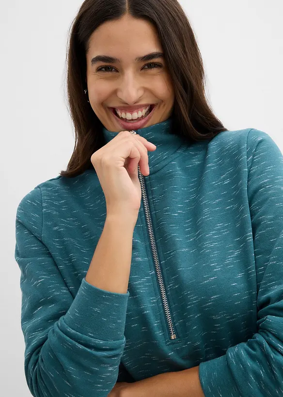 Abito in felpa con mezza zip, bonprix