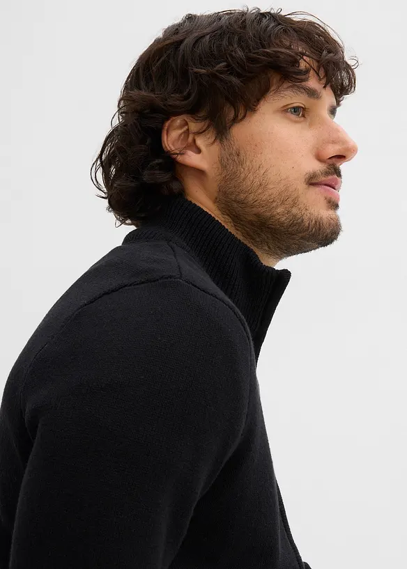 Cardigan con collo dritto e cotone riciclato, bonprix