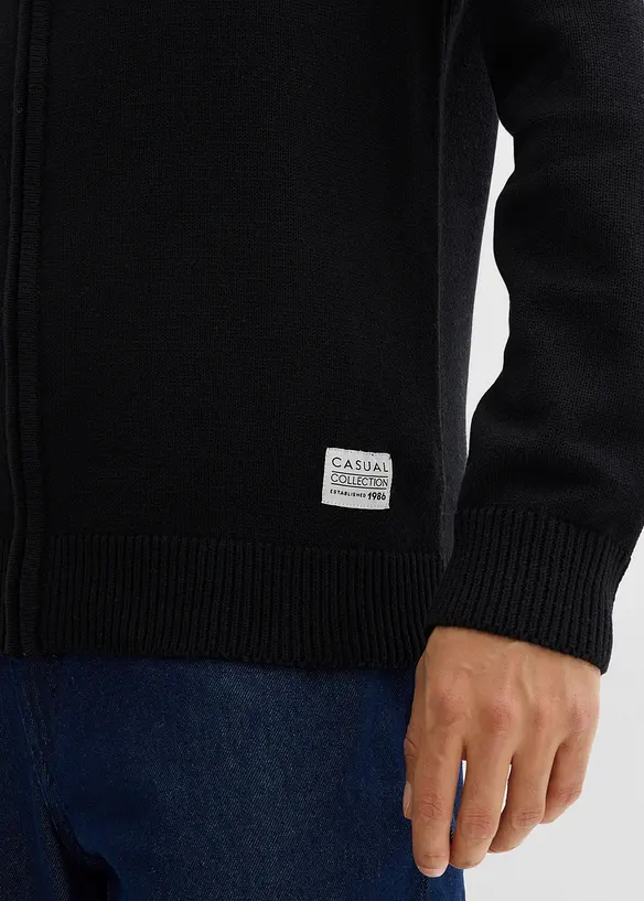 Cardigan con collo dritto e cotone riciclato, bonprix