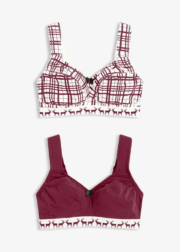 Reggiseno senza ferretto con cotone (pacco da 2), bonprix