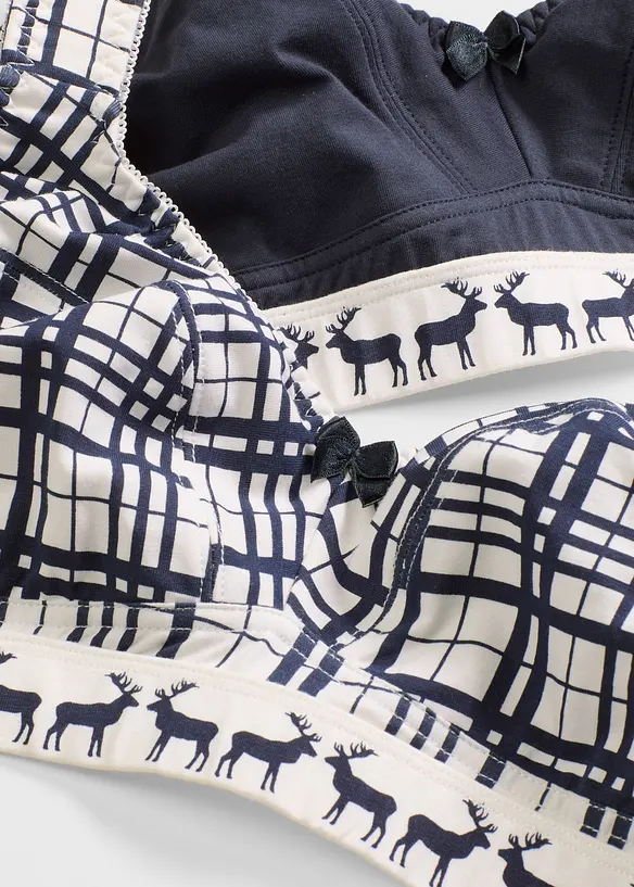 Reggiseno senza ferretto con cotone (pacco da 2), bonprix