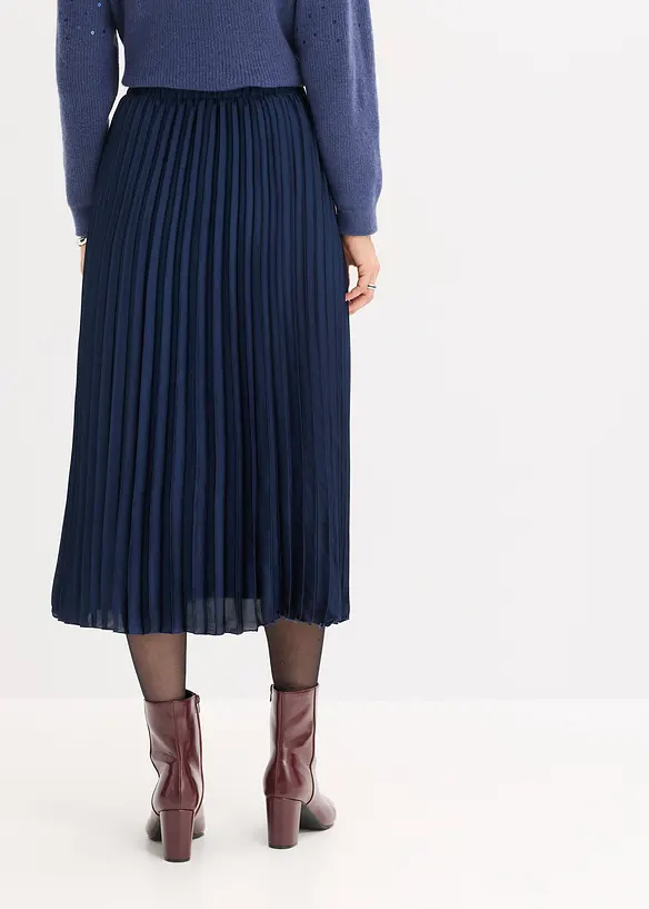 Gonna plissettata in satin fine, bonprix