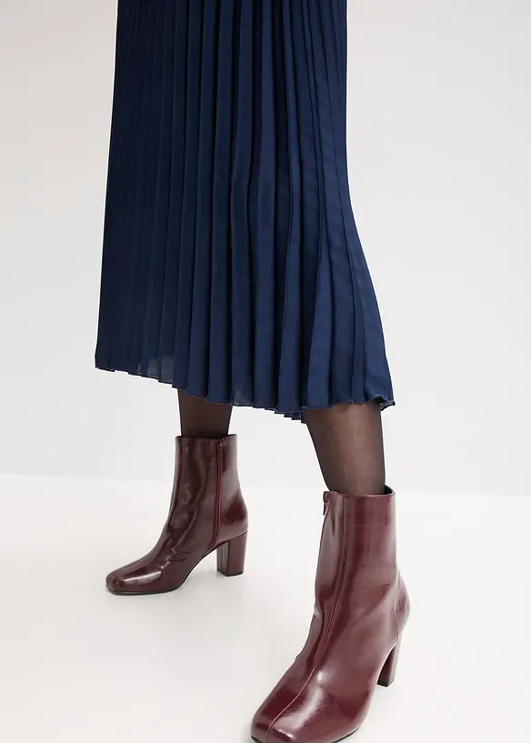 Gonna plissettata in satin fine, bonprix