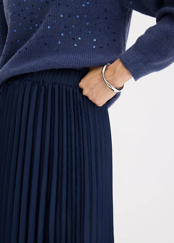 Gonna plissettata in satin fine, bonprix