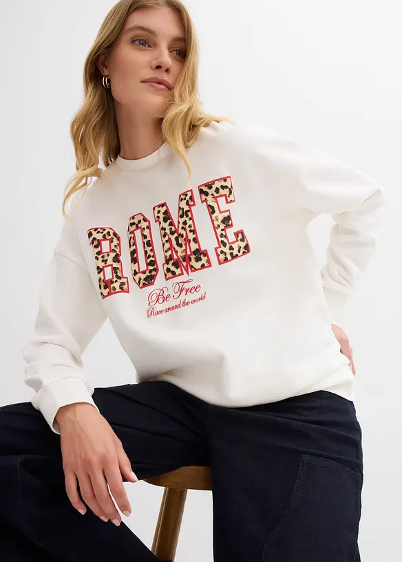 Felpa oversize in puro cotone biologico, bonprix