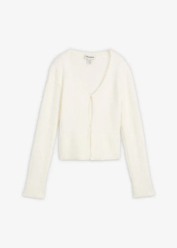 Cardigan in filato fine effetto piuma, bonprix