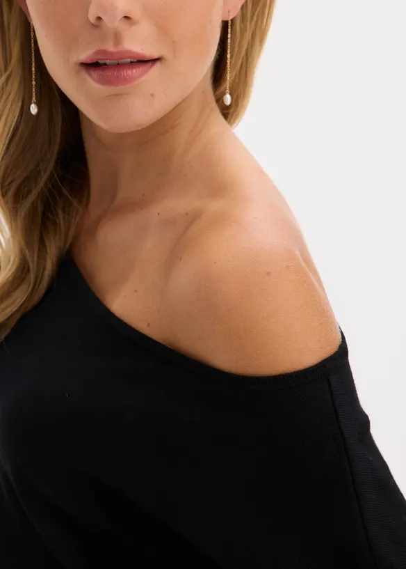 Abito in maglia monospalla, bonprix