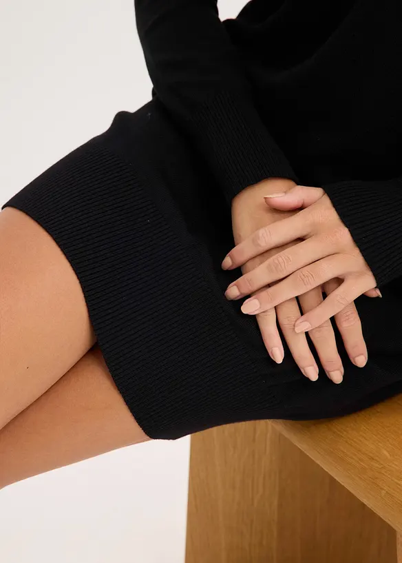 Abito in maglia monospalla, bonprix