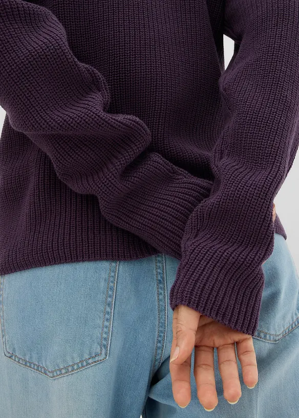 Maglione a coste di puro cotone biologico, bonprix