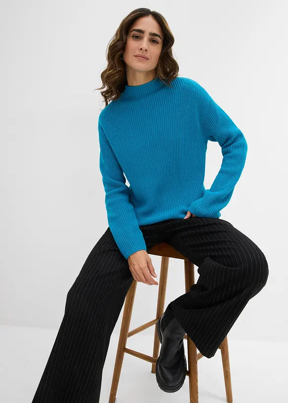 Maglione a coste in puro cotone biologico, bonprix