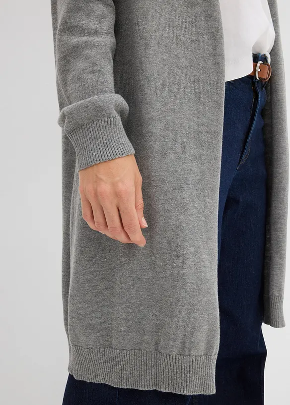 Cardigan lungo con bordi arrotolati, bonprix