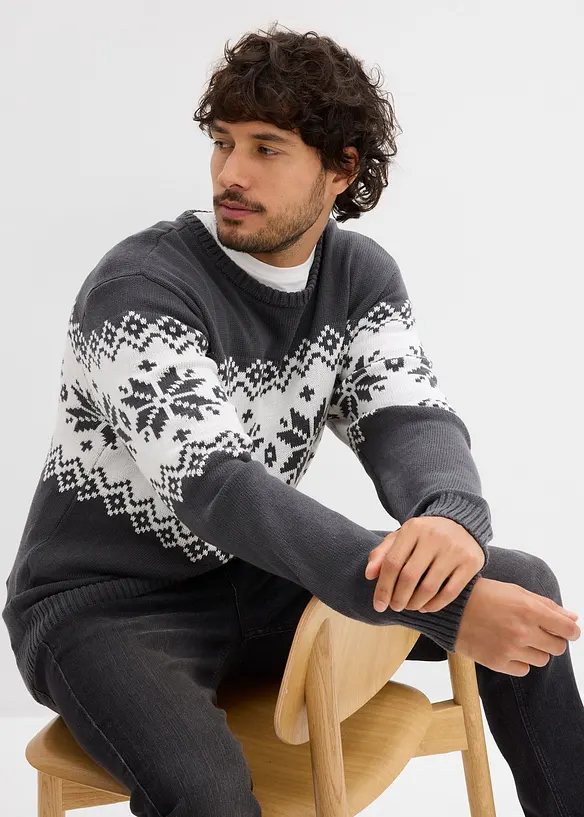 Maglione norvegese in puro cotone, bonprix