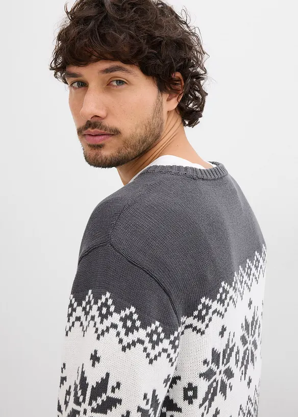 Maglione norvegese in puro cotone, bonprix