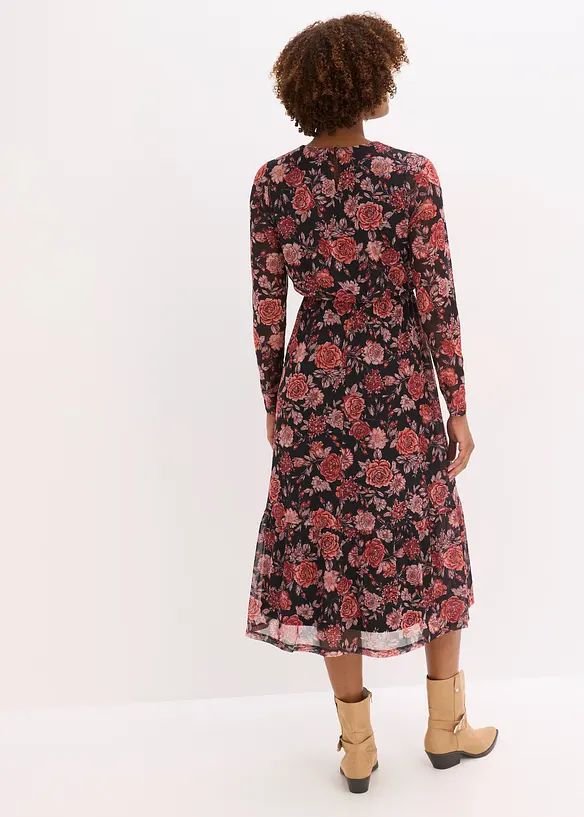 Abito midi in morbido mesh, bonprix