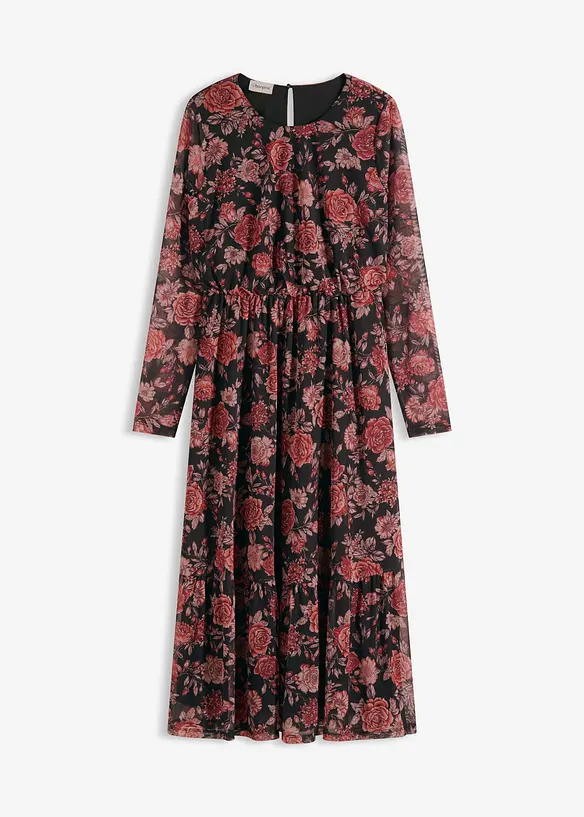 Abito midi in morbido mesh, bonprix