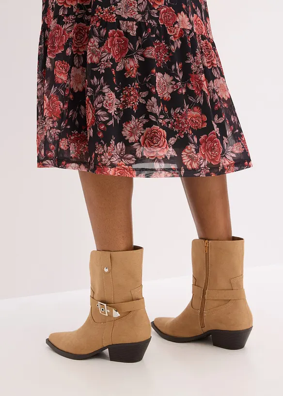 Abito midi in morbido mesh, bonprix