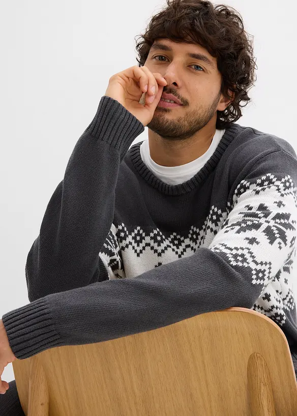 Maglione norvegese in puro cotone, bonprix