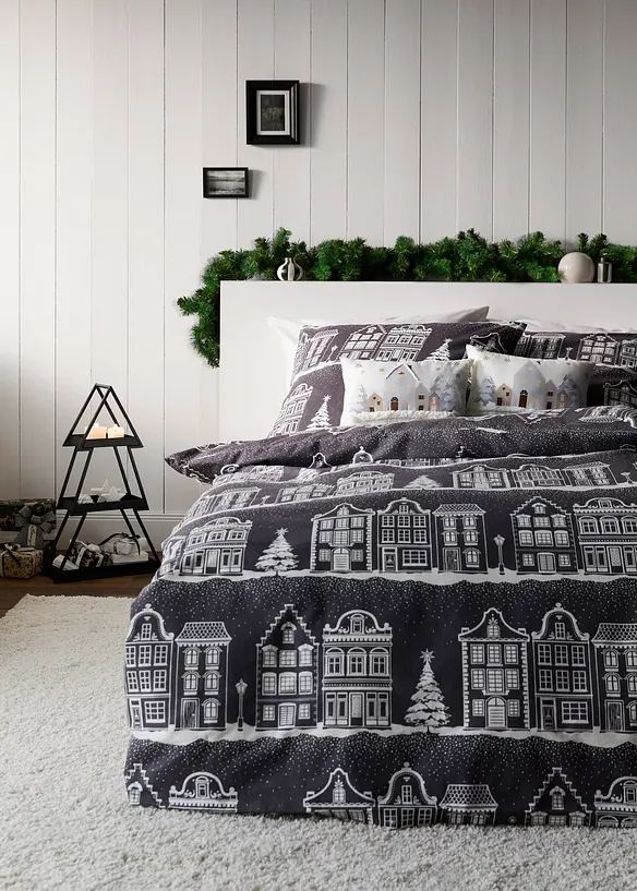 Biancheria da letto con casette, bonprix