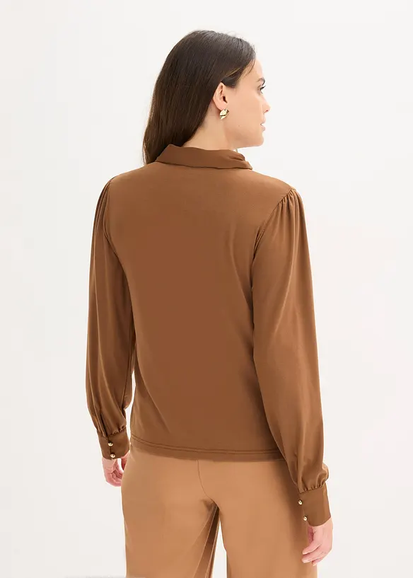 Maglia con viscosa e fiocco in satin, bonprix