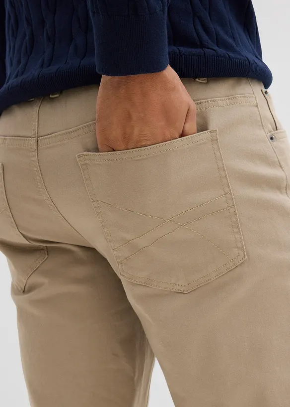 Pantaloni termici elasticizzati con fodera in flanella straight, regular fit, bonprix