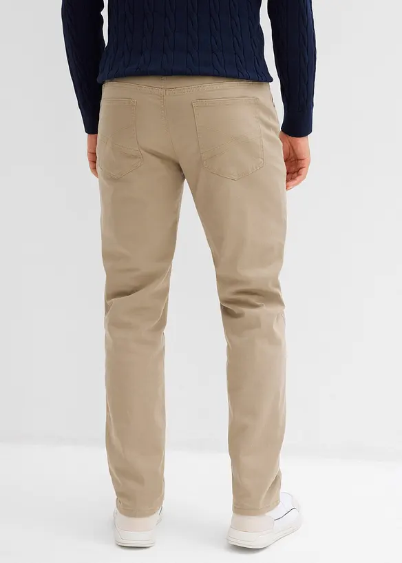 Pantaloni termici elasticizzati con fodera in flanella straight, regular fit, bonprix