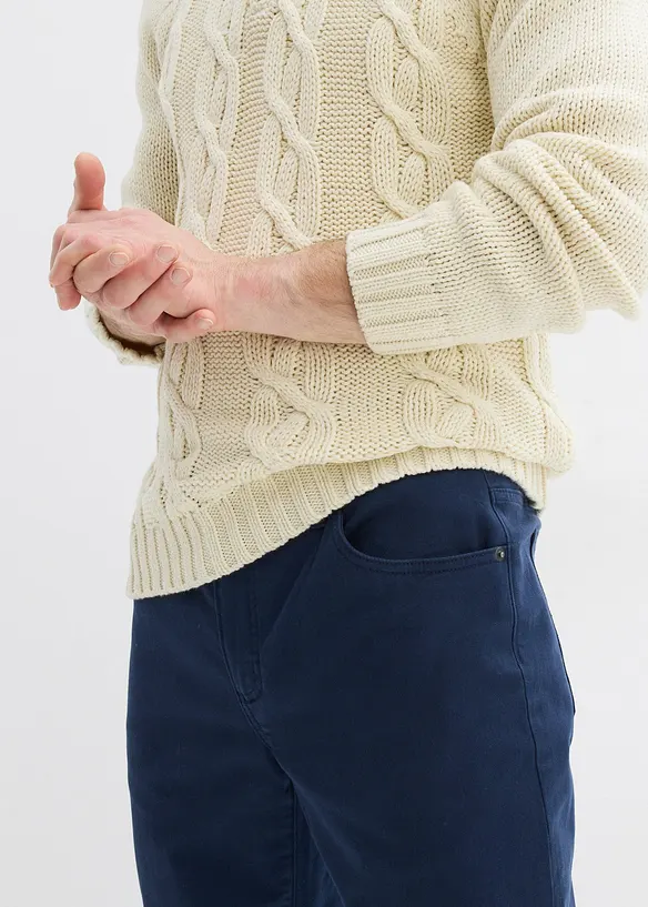Pantaloni termici elasticizzati con fodera in flanella straight, regular fit, bonprix