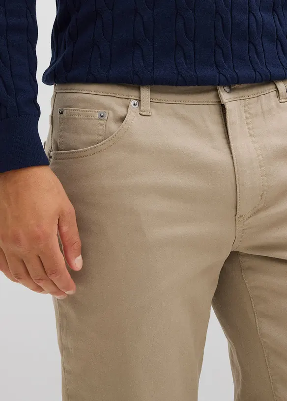 Pantaloni termici elasticizzati con fodera in flanella straight, regular fit, bonprix