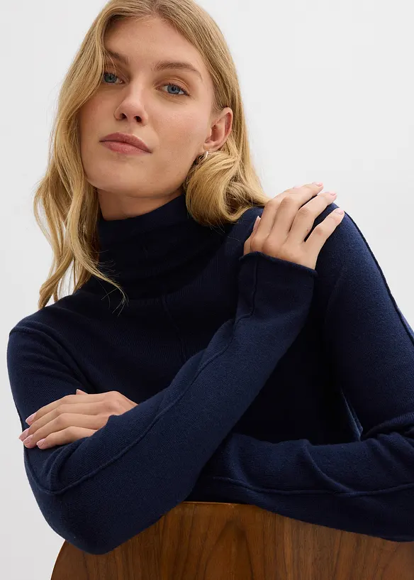 Maglione a collo alto in misto cachemire morbido, bonprix