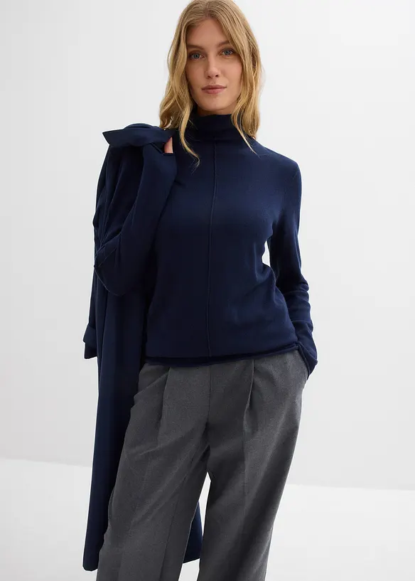 Maglione a collo alto in misto cachemire morbido, bonprix