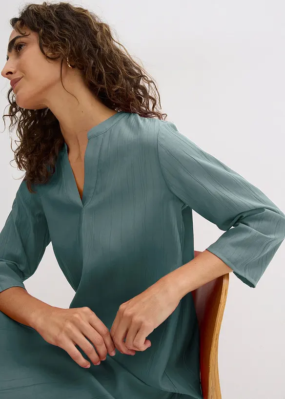 Abito tunica in misto viscosa con effetto operato, bonprix