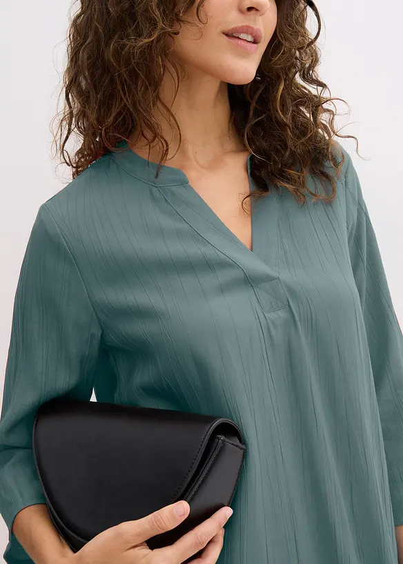 Abito tunica in misto viscosa con effetto operato, bonprix