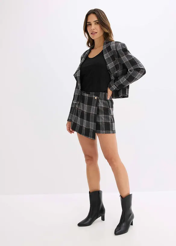 Gonna-pantalone corta con bottone gioiello, bonprix