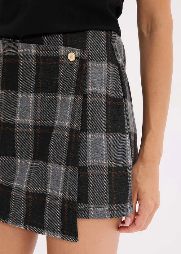 Gonna-pantalone corta con bottone gioiello, bonprix