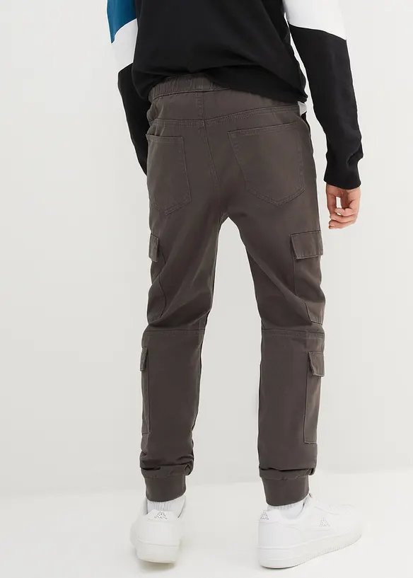 Pantaloni cargo in puro cotone con elastico in vita, regular fit, bonprix