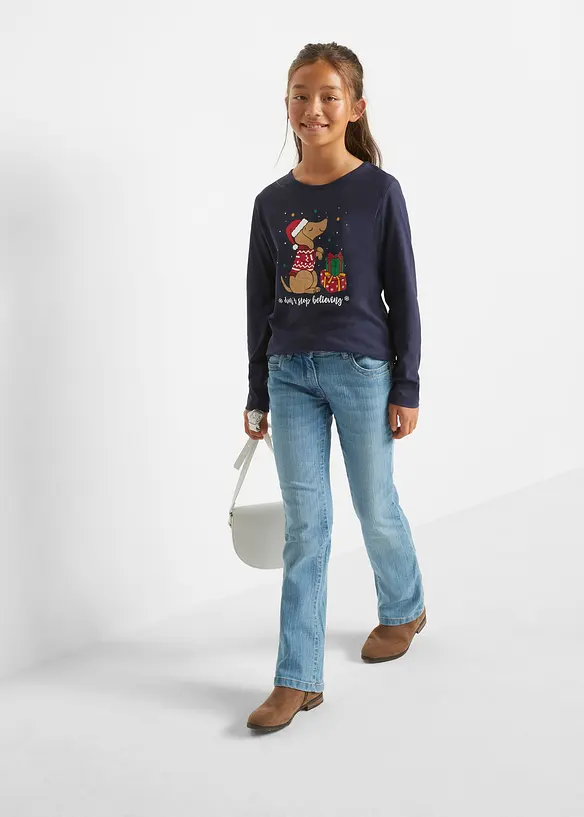 Maglia a maniche lunghe in puro cotone biologico (pacco da 2), bonprix