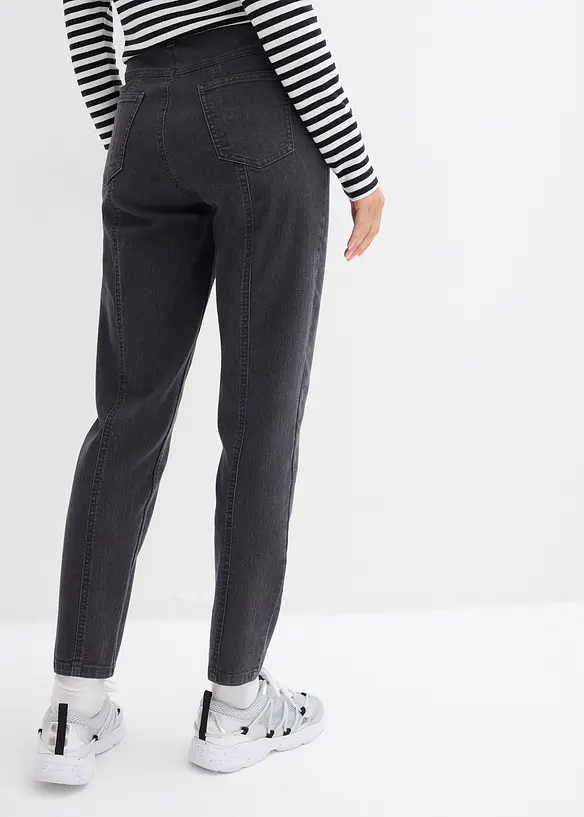 Mom jeans elasticizzati, vita alta, bonprix