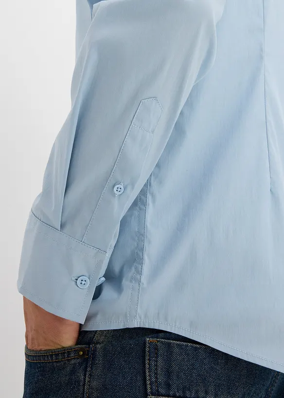 Camicia elasticizzata con cotone, slim fit, bonprix