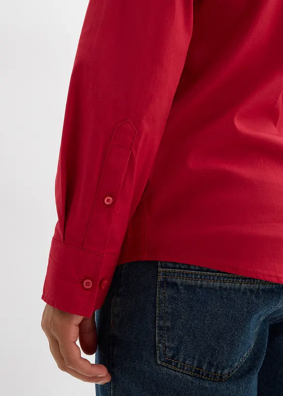 Camicia elasticizzata con cotone, slim fit, bonprix