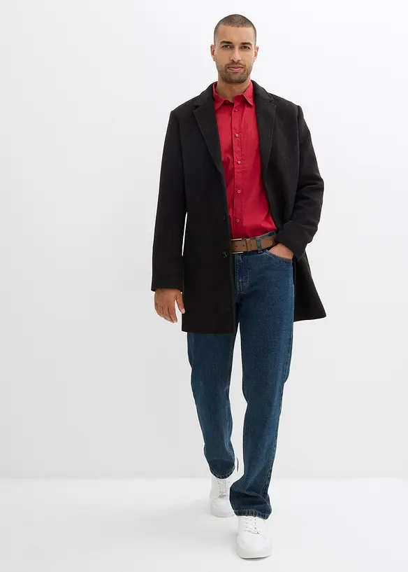 Camicia elasticizzata con cotone, slim fit, bonprix