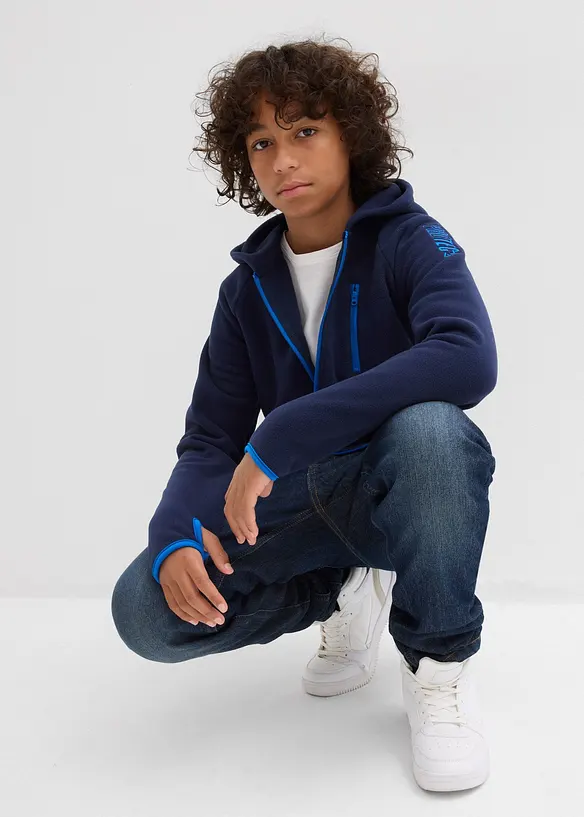 Giacca in pile con dettagli a contrasto, bonprix