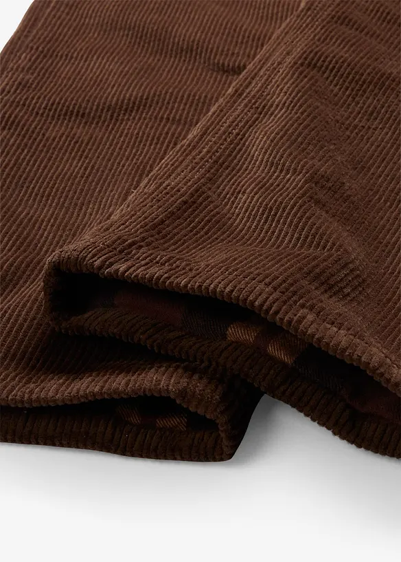 Pantaloni termici in velluto a coste con fodera in flanella relaxed fit, straight, bonprix