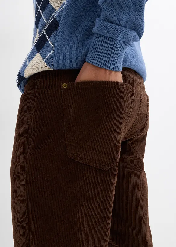 Pantaloni termici in velluto a coste con fodera in flanella relaxed fit, straight, bonprix