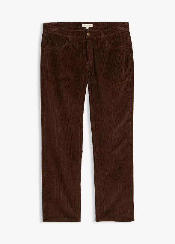 Pantaloni termici in velluto a coste con fodera in flanella relaxed fit, straight, bonprix