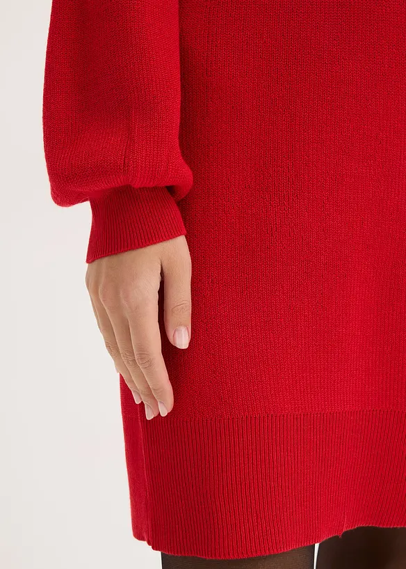 Abito in maglia con fiocco in misto viscosa morbido, bonprix