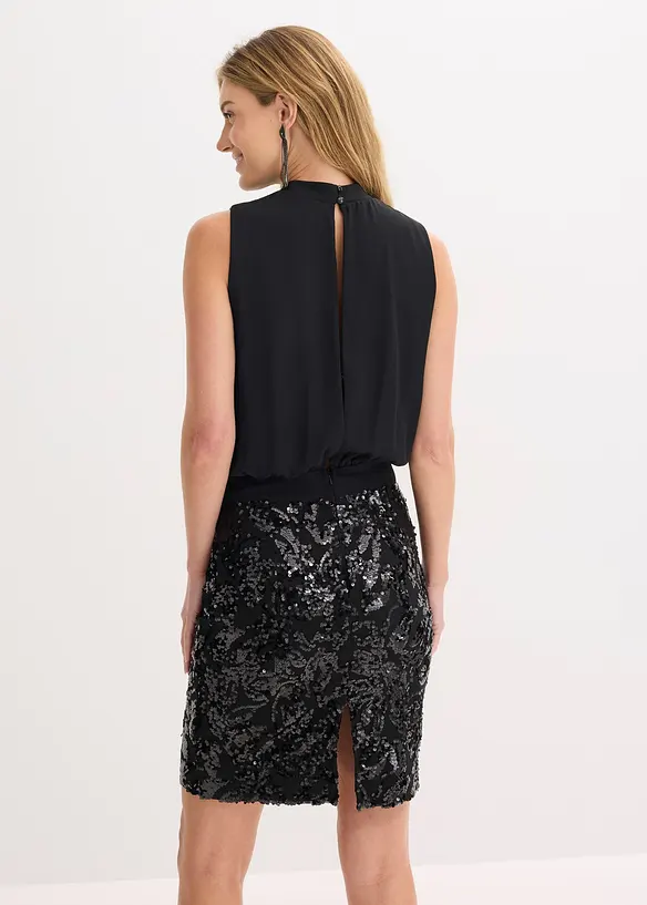 Abito midi con paillettes, bonprix