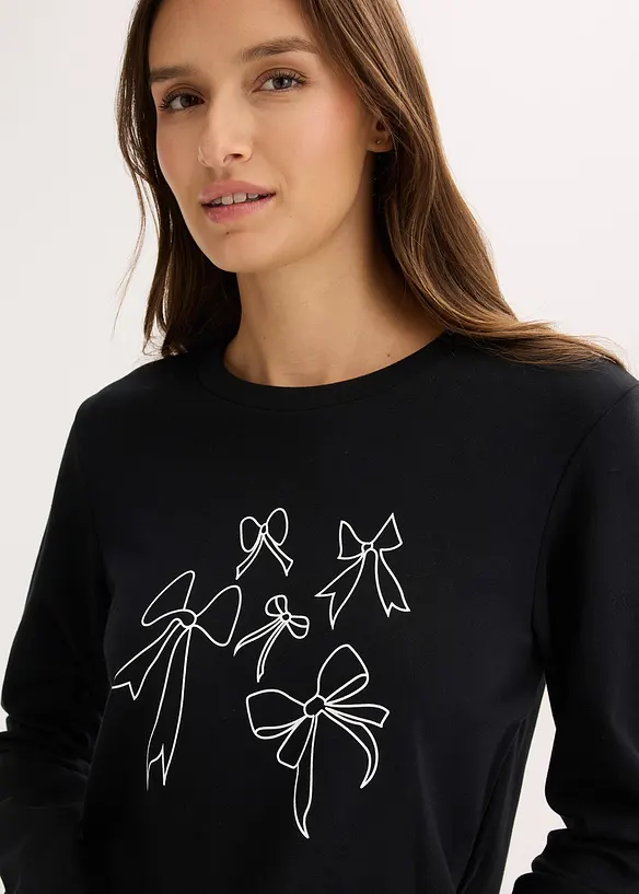 Maglia a maniche lunghe in puro cotone biologico, bonprix