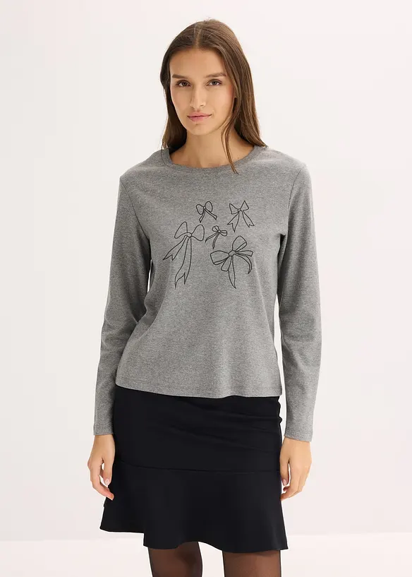 Maglia a maniche lunghe in puro cotone biologico, bonprix